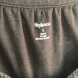 Black cotton short sleeve top